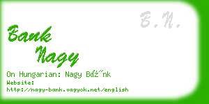 bank nagy business card